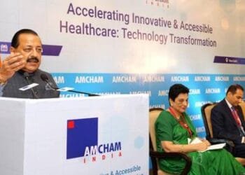 Minister Dr Singh At Amcham Healthcare Summit