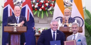 Pms Of India New Zealand Witness Exchange Of Mous.