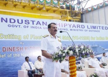 Steel Cutting Of Navy Ship