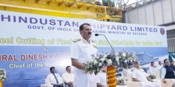 Steel Cutting Of Navy Ship